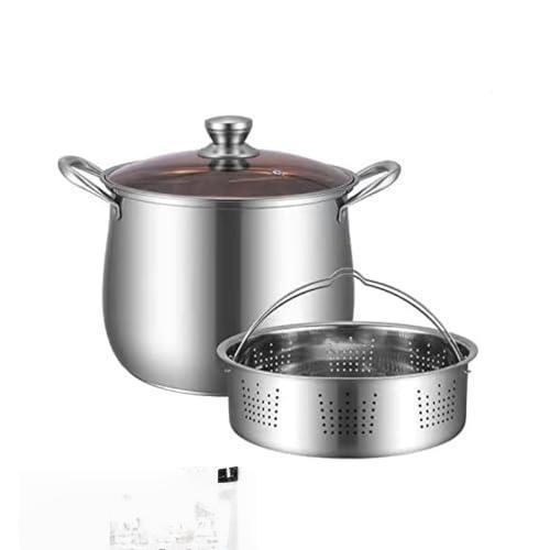 蒸し器 両手鍋 深鍋 ガラス蓋付き 大容量 多機能調理器具 IH対応オール熱源対応 SHOP DAN