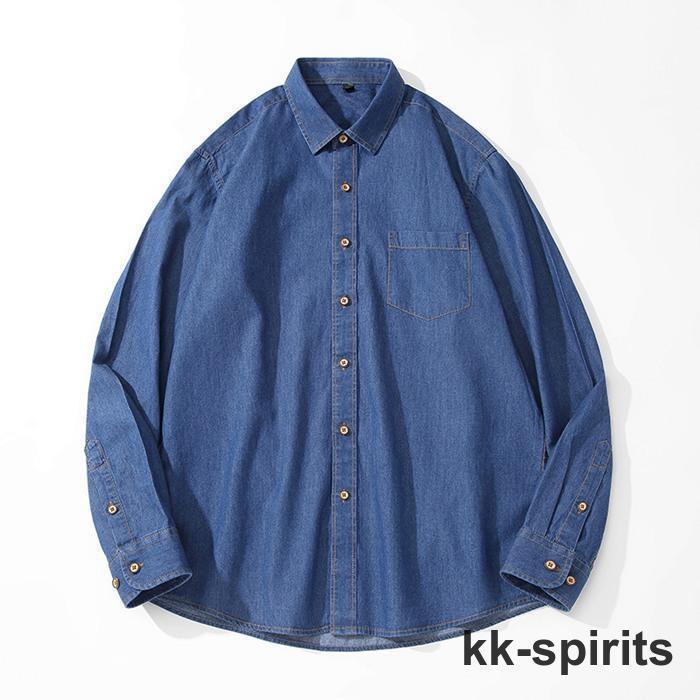 デニムシャツ メンズ 長袖 アメカジ 長袖シャツ シャツジャケット ワークシャツ カジュアルシャツ ポケット付き SHOP DAN
