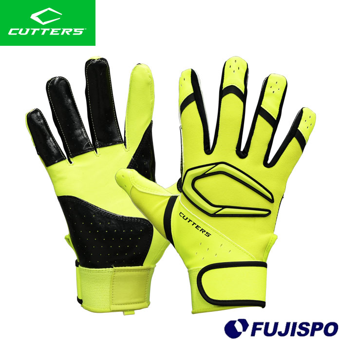 野球 カッターズ バッティング手袋 Cutters バッティンググローブ 両手 (B444-FYBK)