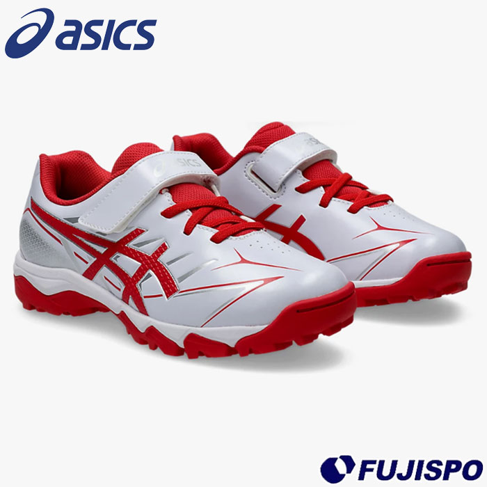 乐天商城 - 野球 アシックス ジュニアトレーニングシューズ STAR SHINE TR 3 asics 野球シューズ トレシュー 練習 少年野球 こども 小学生 WHITE/RED (1124A010-101)