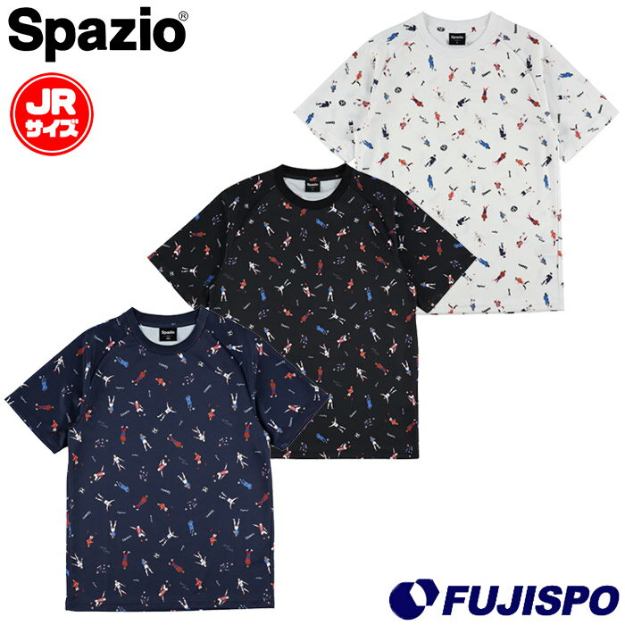 乐天商城 - スパッツィオ Jr.レジェンド総柄プラシャツ2 Spazio サッカー フットサル プラクティスシャツ Tシャツ 半袖 トレーニングウェア 接触冷感 ジュニア キッズ 子供 (GE1158)