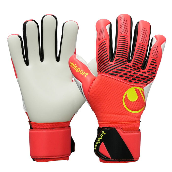ウールシュポルト ファングマシーネ ZNE スーパーソフト ハーフネガティブ uhlsport サッカー キーパーグローブ キーパー手袋 ゴールキーパー GK フローレッド×ホワイト×フローイエロー (1011416-01)