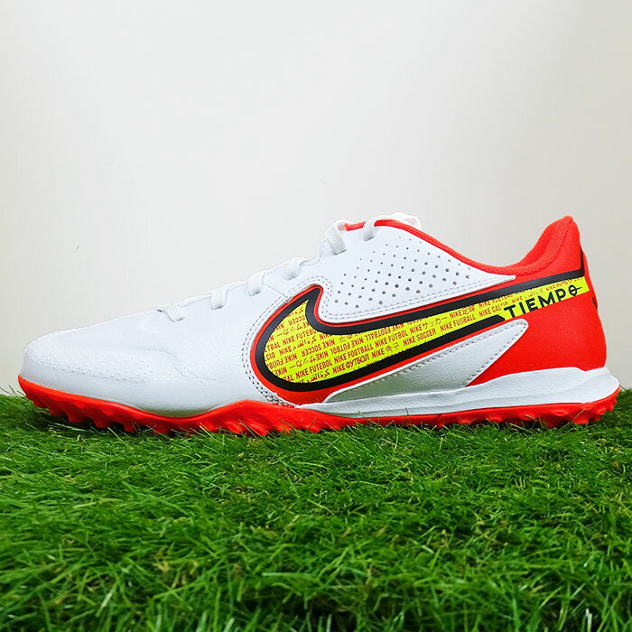 ナイキ ティエンポ レジェンド 9 アカデミー TF NIKE 【サッカー・フットサル】 シューズ シューズ トレーニングシューズ　トレシュー　ターフ　メンズ　大人用 ホワイト×ボルト×ブライトクリムゾン (DA1191-176)