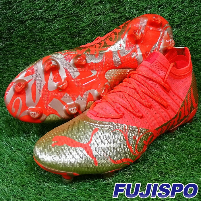 プーマ フューチャー Z 1.4 NJR FG/AG puma 【サッカー フットサル】 シューズ サッカースパイク 大人 メンズ 天然芝 人工芝 ロングパイル future ファイアリーコーラル×ゴールド (107104-01)