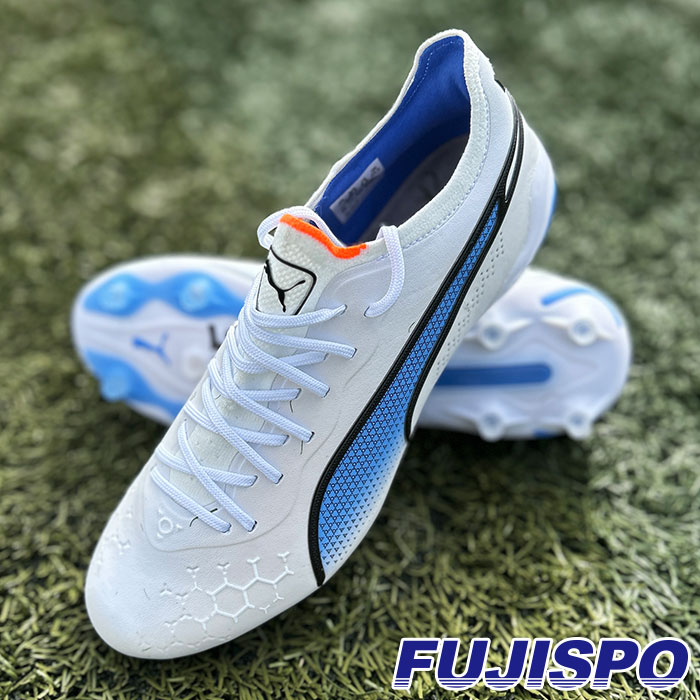 【特価】プーマ プーマ キング アルティメット FG/AG (LONG PILE) puma 【サッカー・フットサル】 シューズ サッカースパイク 大人 メンズ 天然芝 人工芝 ロングパイル puma king Ultimate プーマホワイト×ブルー (107097-01)