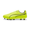 サッカー プーマ キング マッチ ワイド HG/AG PUMA サッカースパイク 大人 メンズ 土 人工芝 エレクトリックライム×プーマブラック (107812-01)(4)