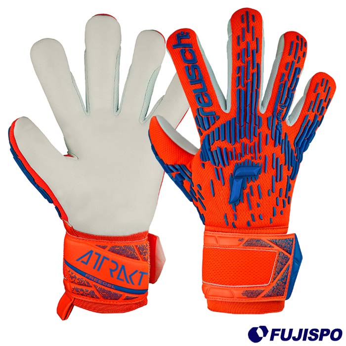 ロイシュ アトラクト フリーゲル シルバー reusch 【サッカー・フットサル】 キーパーグローブ キーパー手袋 ゴールキーパー GK 練習 試合 ハイパーオレンジ×エレクトリックブルー (5460235-2210)