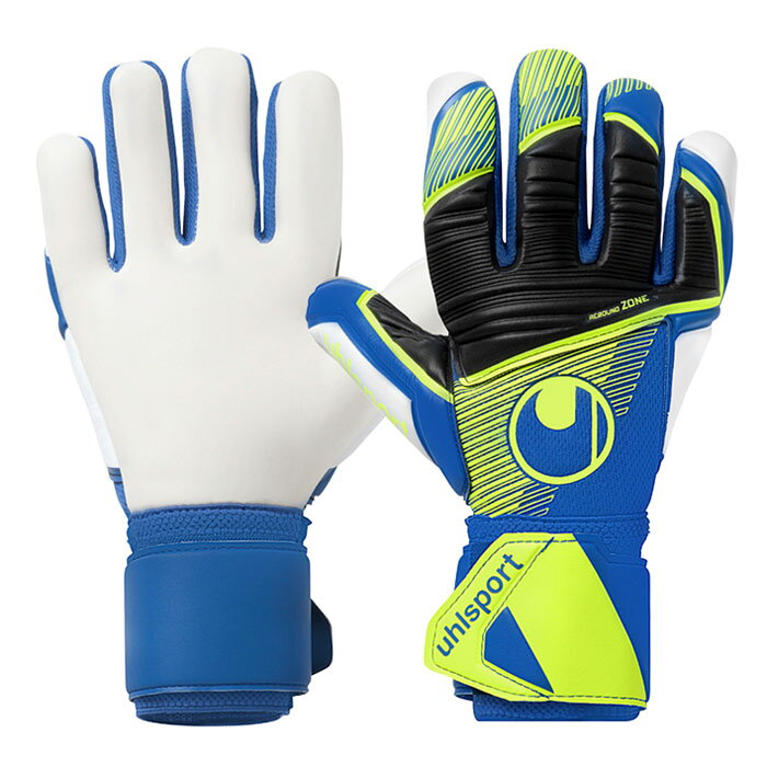 ウールシュポルト アブソルートグリップ ハーフネガティブ プロジュニア uhlsport サッカー キーパーグローブ キーパー手袋 ゴールキーパー GK Jr キッズ 子供 ネイビー×フローイエロー×ホワイト (1011353-01)