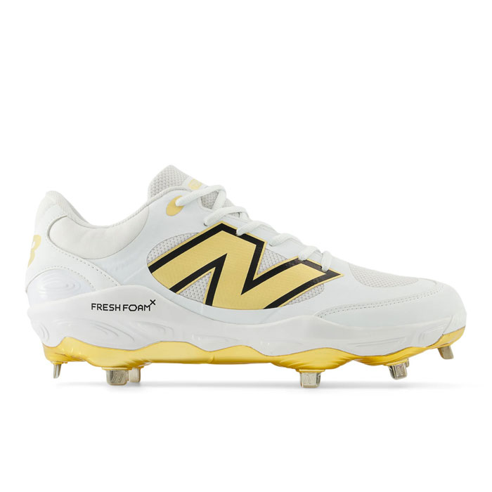 野球 ニューバランス Fresh Foam NewBalance 野球スパイク 金具スパイク メンズ 草野球 White/Gold (L3000GS72E)