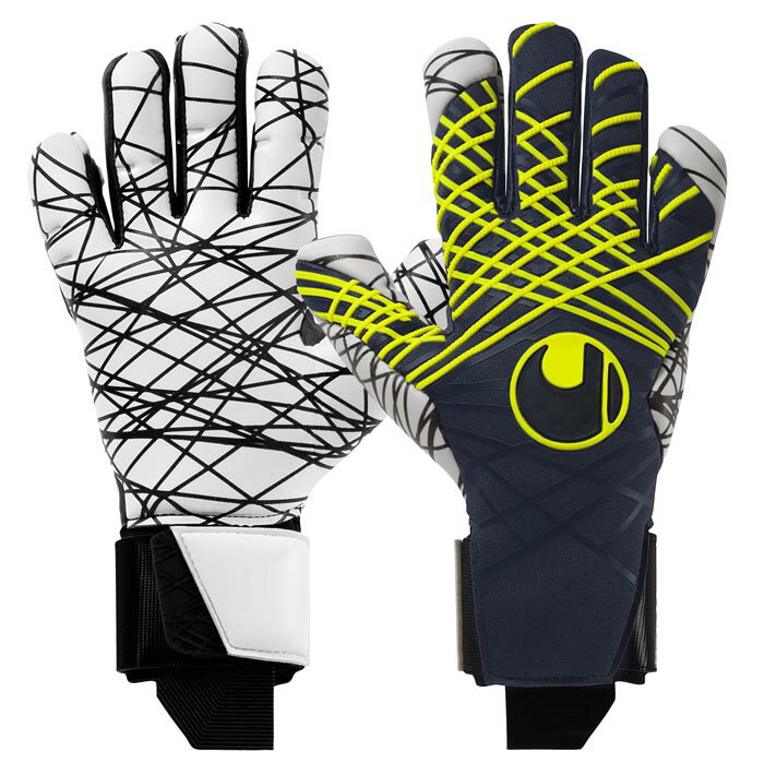 ウールシュポルト プレディクション ウルトラグリップ ハーフネガティブ uhlsport サッカー キーパーグローブ キーパー手袋 ゴールキーパー GK ネイビー×フローイエロー (1011328-01)