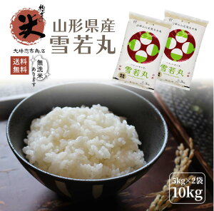 お米 コメ 雪若丸 10kg 無洗米 精米 送料無料 山形県産 令和2年産 5kg×2袋