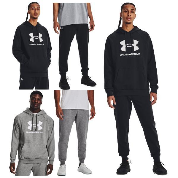 アンダーアーマー UNDER ARMOUR トレーニングウエア 上下 UA ライバルフリース ロゴ フーディー ジョガー パンツ 1379758 1379774 あす楽