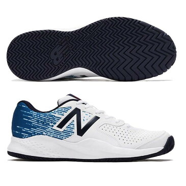 【あす楽対応】 newbalance ニューバランス テニスシューズ メンズ MC696WL3 2E WHITE/NAVYカラー オールコート用 キャッシュレス・消費者還元事業 5%