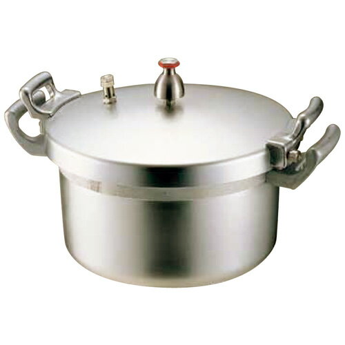 ＜商品詳細＞ プロが愛用する高品位で本格派の圧力鍋です。伝統の信頼性と豊富なサイズ展開でお応えします。 素早く、やわらかく、おいしく120℃の高温で調理する“大容量”の圧力鍋です。 ■商品名：ホクア 業務用アルミ 圧力鍋　15L ■白米炊飯量：約2升 ■サイズ：内径360×高さ162 ■重量：8.9kg ■仕様 &nbsp; 15L 18L 21L 24L サイズ 内口径 360 外　径 413 本体深さ 162 192 228 260 総高さ 28.6cm 31.6cm 35.2cm 38.4cm 底の径 25.7cm 29.4cm 25.7cm 29.1cm 質量（kg） 8.9 9.5 9.7 10.1 容量（L) 満水容量 15 18 21 24 2/3 ライン 9.3 11.8 13.0 15.8 1/3 ライン 5.0 6.0 7.0 8.0 最大炊量 米 2升 2升4合 2升7合 3升 大豆 1升1合（1.49kg） 1升3合（1.76kg） 1升5合（2.03kg） 1升7合（2.30kg） ●安全フィルターを装着しています。 圧力鍋の使用注意点 機能弁と安全弁の点検 機能弁のノズルに物がつまっていないか、又穴が目づまりしていないか、安全弁は動くかどうかの確認をしてください。 調理の量を守る 材料や煮汁は、鍋の深さの2/3以上入れないでください。豆類・穀類のように量のふえるものは鍋の深さの1/3を越えないようにしてください。 急激に発泡するもの、又多量の油は使用しないでください。 また、粘性が強くのり状になるもの（カレーやシチューのルー）を調理する場合は、圧力を加えて使用しないでください。 蓋は蒸気を抜いてからあけてください。 から炊きは厳禁 鍋のみならずパッキン等も痛めます。プロが愛用する高品位で本格派の圧力鍋です。