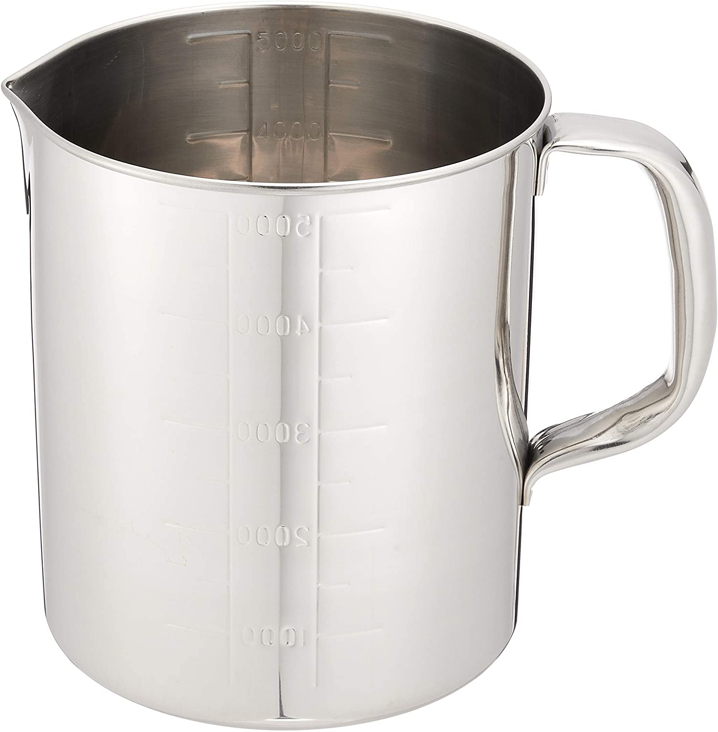 SA 18-8 ステンレス製 口付 水マス TKG 5000cc 計量カップ メジャーカップ 5リットル ステン計量カップ ( 口付 計量カップ 水ます はかり 計量コップ メジャー 水ます 目盛付き メジャーカップ 日本製 キッチンメジャーカップ キッチン計量カップ 業務用 計量カップ