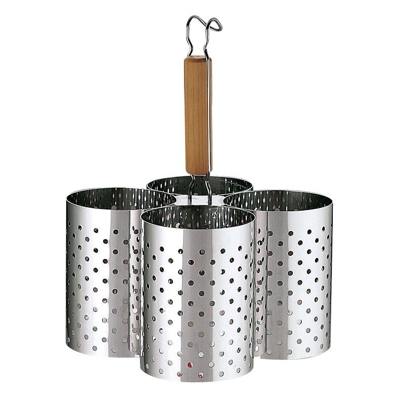 18−8 木柄かき揚げリング 4連 11cm M 深 かき揚げ リング（ 簡単 かき揚げ リング カキアゲリング 天婦羅 小物 おすすめ 人気 和食道具 人気 てんぷら 道具 天ぷら かき揚げ作り かきあげリング かき揚丼 カキアゲリング かき揚げレードル かき揚げ 天ぷら かき揚げ そば