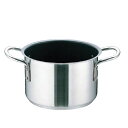 Murano インダクション24cm テフロンセレクト18-8半寸胴鍋(蓋無)〈AHV-A4〉(ステン半寸胴 半寸胴 IH対応 半寸胴 内側テフロン加工 電磁対...