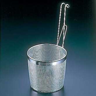 UK18-8 パンチング共柄 底平煮ざる大 〈ANZ-06〉（ふりザル 振りザル ラーメン ふりザル ラーメンてぼ そば揚げざる そば茹でかご ラーメンテボ テボ 振りかご ラーメンかご 日本製 ふりザル ふりざる フリザル 麺ザル 振りかご そばザルのサムネイル