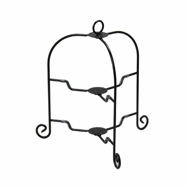 折り畳みアイアンスタンド 2段 目皿 弁当箱 おすすめ 木箱 お菓子ケース お菓子皿 盛器 料理皿 盛皿 敷皿 盛台 アフタヌーンティー 丸盆 アイアンスタンド