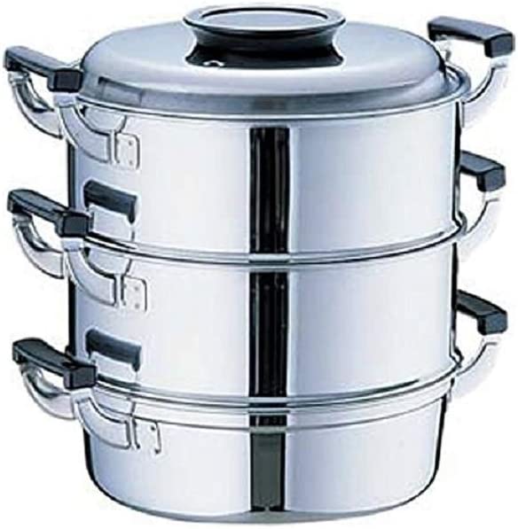 桃印 丸型蒸器 27cm 3段 18-0ステンレス 日本製 AMS72 業務用 電磁 丸 蒸器3段 27cm IH対応 ステンレス 蒸し器 丸蒸し器 蒸し器丸型 蒸し器 蒸し器 丸蒸し ステン蒸し鍋 ステン丸蒸し ステン丸蒸し器 ステン 蒸し器 IH丸蒸し器 IH丸蒸し デンジ蒸し器 デンジ蒸し機