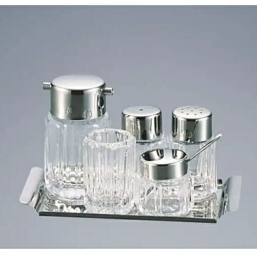 エムタカ カスターセットNo5526 テーブルセット ガラス 卓上 調味料入れセット 6点セット 正油入れ(小)..