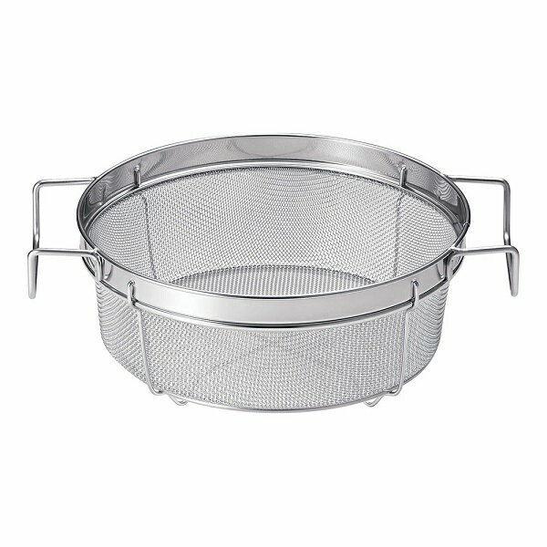 18-8 フライヤー用丸網カゴ 25cm PGS-08 ステン油ポット用網 フライヤー用網篭 天ぷらカス受け フライ..