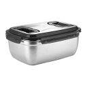 18-8 パッキン付 キッチンコンテナ レクタングル 取手付 5500ml 保存容器 蓋付セット 密閉容器 ステンバット蓋付 蓋付バット バット 人気 保存バッ...