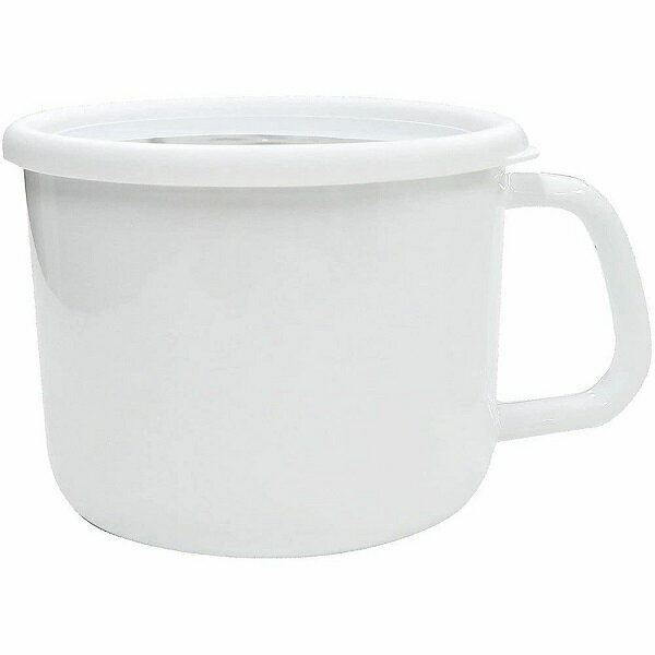 ホーロー保存容器 コンテ ストックポット リリーホワイト 14cm KE-14MP・LW 蓋付ホーローポット キッチ..