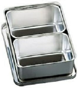 Murano ムラノ ステンレス プレス ヤクミ入 2ヶ入 ステン 薬味入れ 2連 2個用薬味入れ 調味入れバット 2連 蓋付 2個薬味入れバット 2組バット ステン薬味入れ 調味料入れ バット キッチン薬味入れ プレスヤクミ入 薬味バット 料理バット キッチンバット スパイスケース