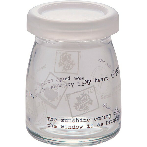 ミルクボトル 90cc 蓋付 5個入 GA002 スタンプ ガラス製 プリン 容器 ヨーグルト 容器 ゼリー 容器 人..