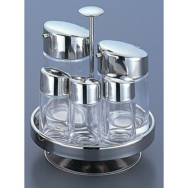#1000シリーズ 本体ガラス製 #1000 五本立 カスターセット 卓上 調味料入れセット 6点セット しょう油..