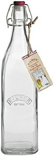 キルナー スクエアー クリップトップボトル 1,0L ガラス製 ポット ガラスジャー 密閉容器 密閉 容器 カ..