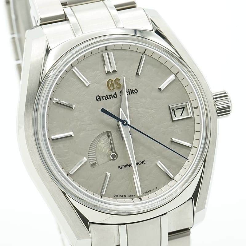【ギフト品質】SEIKO セイコー グランドセイコー ヘリテージコレクション スプリングドライブ SBGA445 大雪 9R65-0DG0 デイト ライトグレー文字盤 メンズ 質屋 【中古】