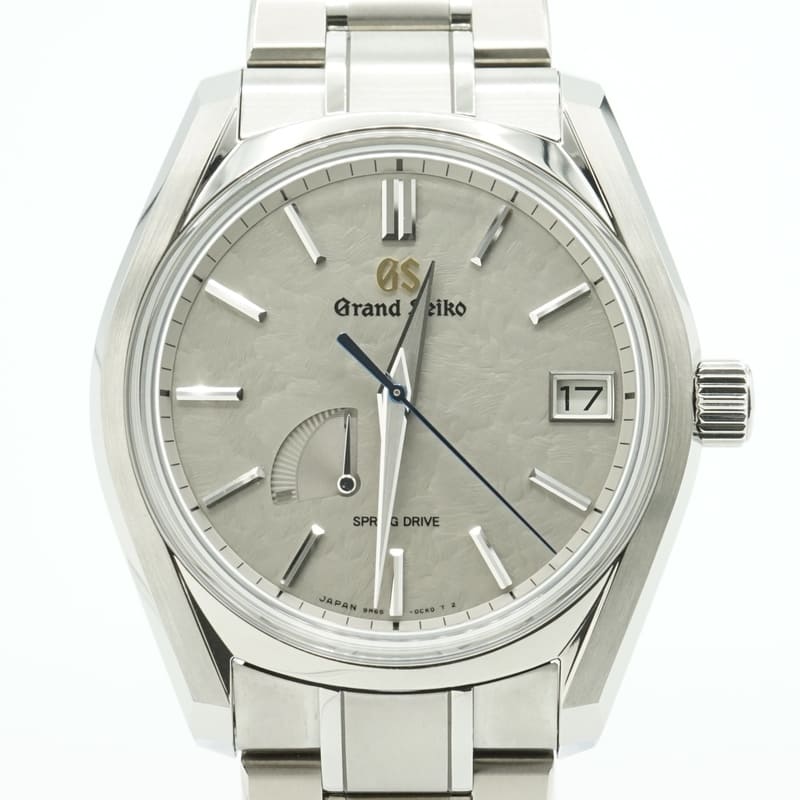 【ギフト品質】SEIKO セイコー グランドセイコー ヘリテージコレクション スプリングドライブ SBGA445 大雪 9R65-0DG0 デイト ライトグレー文字盤 メンズ 質屋 【中古】