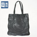 トリーバーチ TORY BURCH レザー パンチング ロゴ トート バッグ ブラック 質屋 【中古】