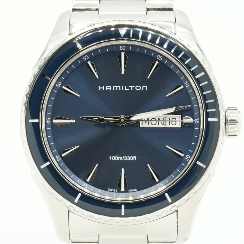 ハミルトン HAMILTON ジャズマスター H375510 デイデイト クォーツ ネイビー文字盤 質屋 【中古】
