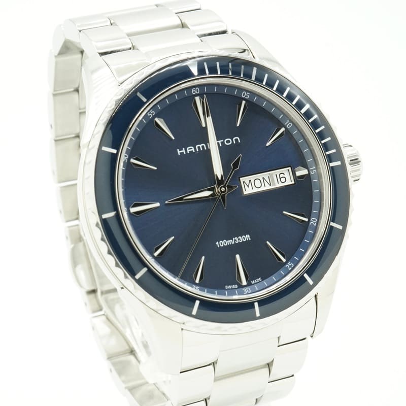 ハミルトン HAMILTON ジャズマスター H375510 デイデイト クォーツ ネイビー文字盤 質屋 【中古】