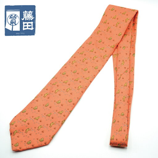エルメス HERMES ネクタイ シルク 100% アニマル モチーフ 猿 質屋 【中古】 エルメス HERMES ネクタイ シルク 100% アニマル モチーフ 猿 質屋 【中古】