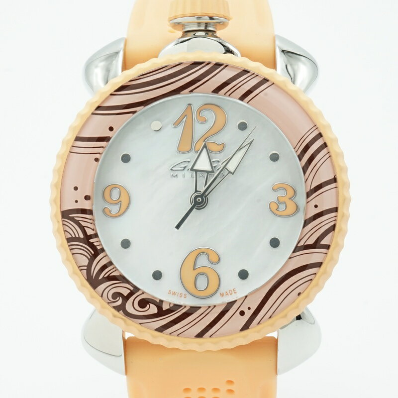 ガガミラノ GAGAMILANO LADY SPORTS ホワイトパール オレンジ レディース 腕時計 クォーツ 質屋 【中古】