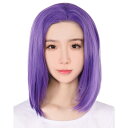 【売切セール 返品交換不可】 オールバック ウィッグ ロング フルウィッグ 男装 生え際 自然 フロントレース フルウイッグ ハロウイン ウイッグ 紫髪 【オー...