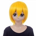 ウィッグ・エクステ TefuReで買える「【売切セール 返品交換不可】 ウィッグ ショート ボブ フルウィッグ コスプレ ウイッグ ショート フルウイッグ ゴールド 金髪 耐熱 かつら 男装 富士達 ふじたつ 【ショート】 サンシャインイエロー」の画像です。価格は1,080円になります。