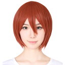 【売切セール 返品交換不可】 ウィッグ ショート ボブ フルウィッグ コスプレ ウイッグ ショート フルウイッグ オレンジ 赤髪 耐熱 かつら 男装 富士達 ふ...
