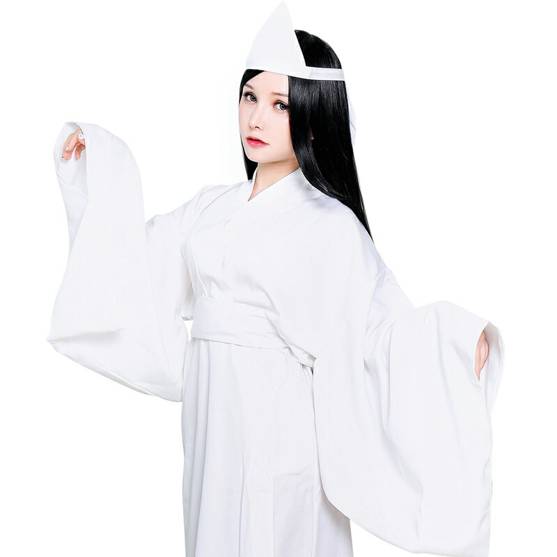 【楽天スーパーセール 返品交換不可】 送料無料 幽霊 コスプレ 衣装 ハロウィン 仮装 お化け コスプレ衣装 着物 白 コスチューム 文化祭 学園祭 余興 貞子 死装束 肝試し ハロウィン ゆうれい おばけ 演劇 舞台 【なりきり幽霊】のサムネイル