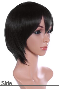 ウィッグ ショート ボブ フルウィッグ コスプレ ウイッグ ショートウィッグ ブラック 黒髪 軽い 軽量 加工 かつら 男装 コスプレウィッグうぃっぐ 富士達 ふじたつ 【ライトショート】 ナチュラルブラック