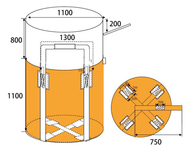 フジテックス フレコンバック フレコンバッグ フレキシブルコンテナバッグ Aタイプ (10枚入り) 耐荷重1..