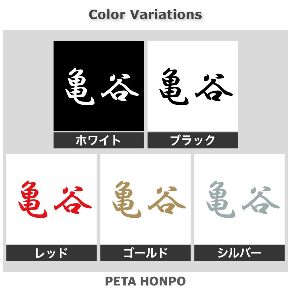 カッティングステッカー 亀谷 苗字 名字 姓 名前 表札 ネームプレート 判子 漢字 看板 シール ステッカー 特大 大きい 2