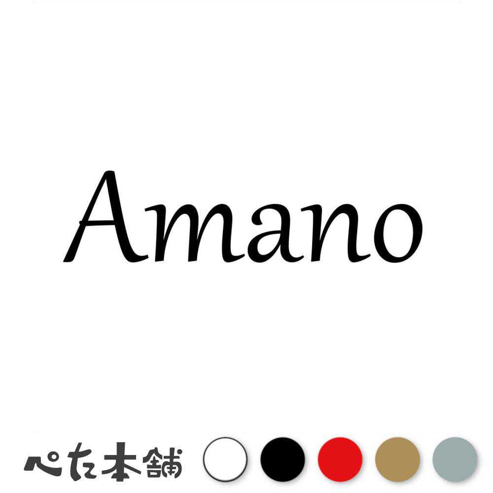 カッティングステッカー Amano 天野 あまの 苗字 名字 姓 名前 表札 ローマ字 英語 ネームプレート 看板 シール ステッカー 特大 大きい