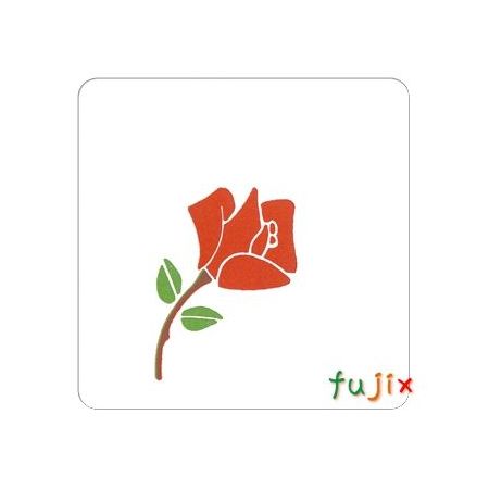 【受注生産品】フジ 紙コースター　薔薇（角型）厚み1mm 2000枚（100枚×20束）／ケース