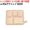 ムギ&タケトレイ 5仕切 500個(50×10)/ケース 使い捨て紙皿 AGM-18
