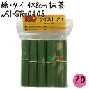 ツイストタイ　紙・タイ　4×8cm　抹茶 1000本×20セット【WSI-GR-0408】